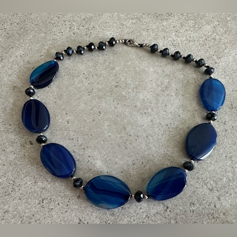 Blue costume jewelry necklace